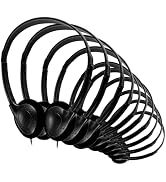 Wensdo 12 Pack Kids Headphones Bulk for Classroom School Students, Durable Wholesale Class Set He...