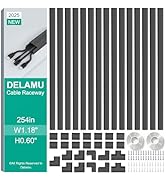 Delamu Wire Covers for Cords on Wall, 254in Black Cord Hider, Large Cable Hider Cord Covers for 3...