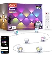 Lumary RGBAICW Smart Wall Sconces, Indoor Up Down Wall Lights 18.4ft with 14 LEDs Color Changing ...