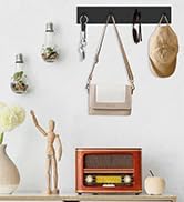 VIS'V Key Holder Wall Mount, Large Metal Self Adhesive Key Hanger with 4 Hooks, No Drilling, Extr...