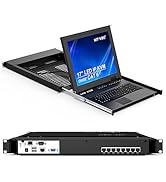 MT-VIKI 8 Port CAT6 Extension KVM Over IP,1-Local/1-Remote Access,1U Rack Mount KVM w/17'' LCD Mo...