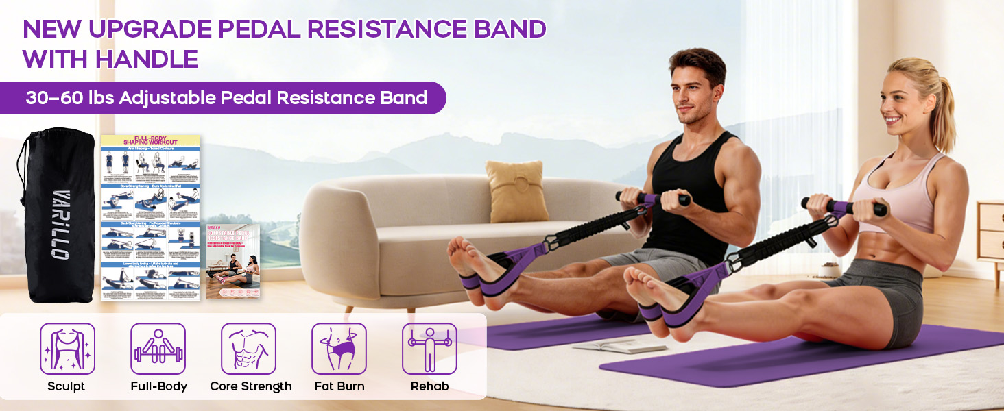 pedal resistance band with handle