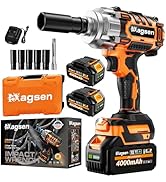 MAGSEN 1/2" Cordless Impact Wrench, 900Ft-lbs (1200N.m) Brushless High Torque Impact Gun,3800RPM,...