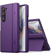 BXYJY for Samsung Galaxy Z Fold 6 Slim Case with Stand, Tempered Screen Protector &amp; Hinge Protect...