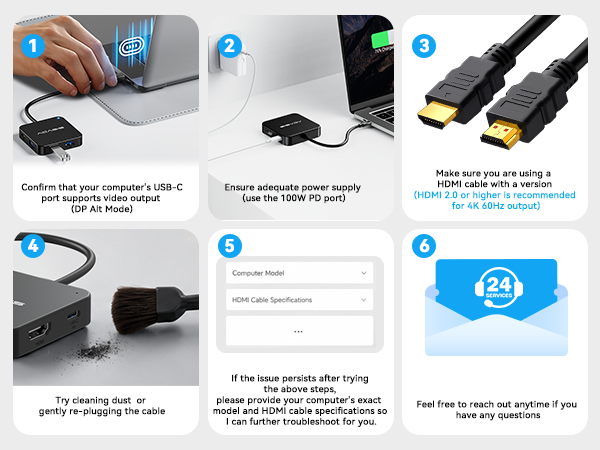 USB C Hub Long Cable