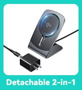 INIU Magnetic Wireless Charger Stand, Qi2 Certified 15W Mag-Safe Wireless Charging Pad with Cooli...