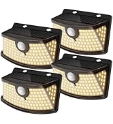 Aootek New Solar Motion Sensor Lights 120 LEDs with Lights Reflector,270° Wide Angle, IP65 Waterp...