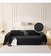 MYSKY HOME Black Couch Covers for Sectional Sofa Love Seat Couch Covers Couch Covers for Dogs Was...