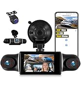 SIXTOP 4 Channel Dash Cam, 2K Front and Rear Inside Left Right 360°View FHD Dash Cam for Car WiFi...