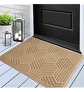 HIYARD Sturdy Front Door Mat, Absorbent Resist Dirt Welcome Door Mat Indoor Outdoor, Heavy Duty N...