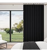 HMYI 100% Blackout Memory Trained Pleated Curtains with Magnetic Closure, Pinch Pleat Window Curt...