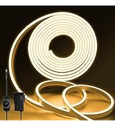 Lucienstar Neon LED Strip Lights, 16.4ft/5m IP65 Waterproof 12V DC Dimmable Flexible Light Strip ...