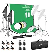 EMART 7 x 10ft Backdrop Support System with Sandbag, Photography Lighting Kit with 2700K/5400K Di...