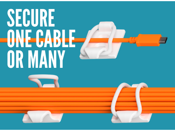 Graphic showing one and many cables secured.