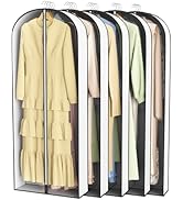 Liuoud 60” Garment Bags for Hanging Clothes 4” Gusseted - with Clear Window, Breathable Fabric, M...