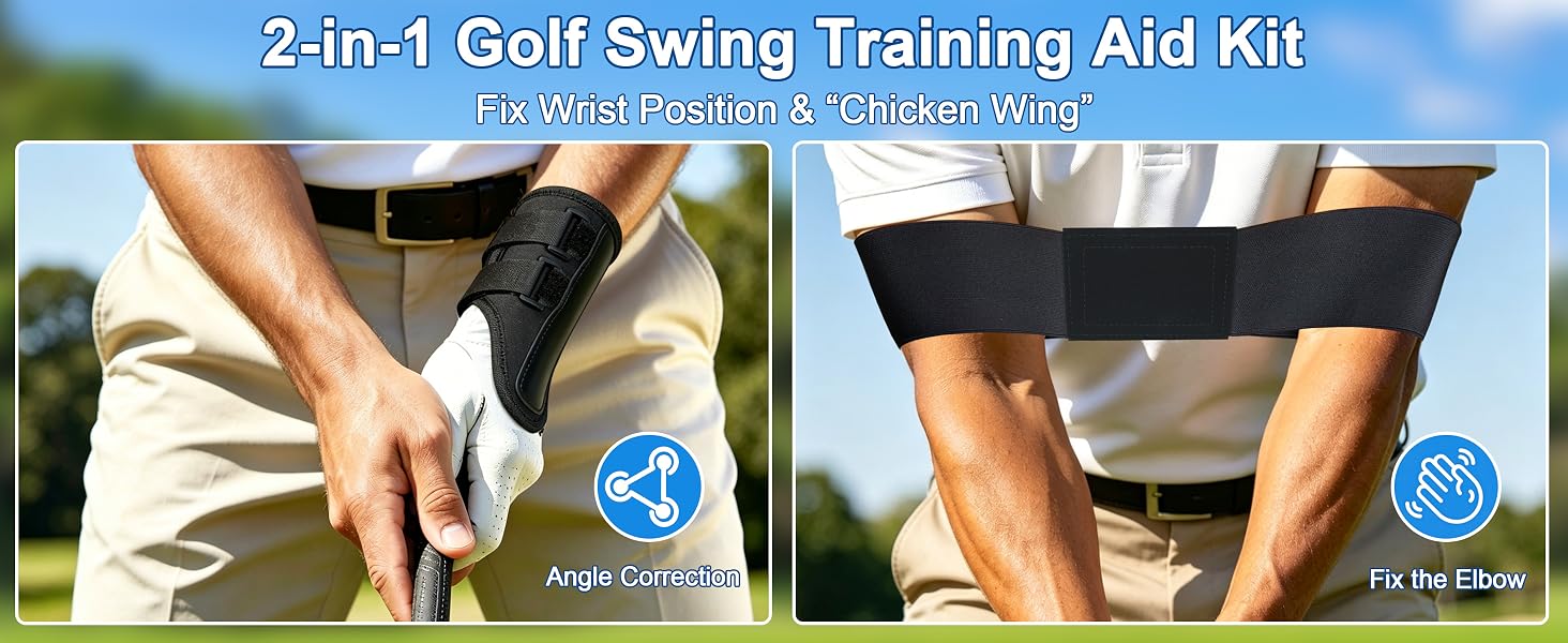 2-in-1 Golf Swing Training Aid Kit