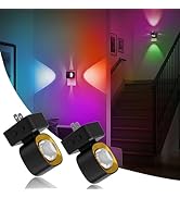 JandCase Night Lights Plug into Wall,10-Colored Changing Night Light for Kids, 2 Pack 180° Rotata...