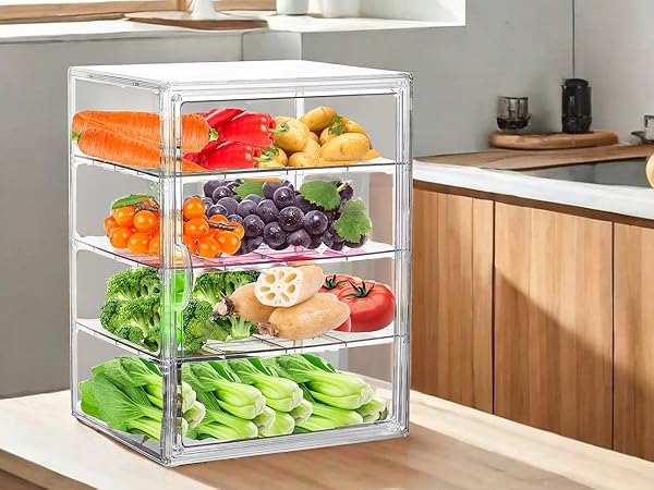bread box for fruits vegetables airtight acrylic display case
