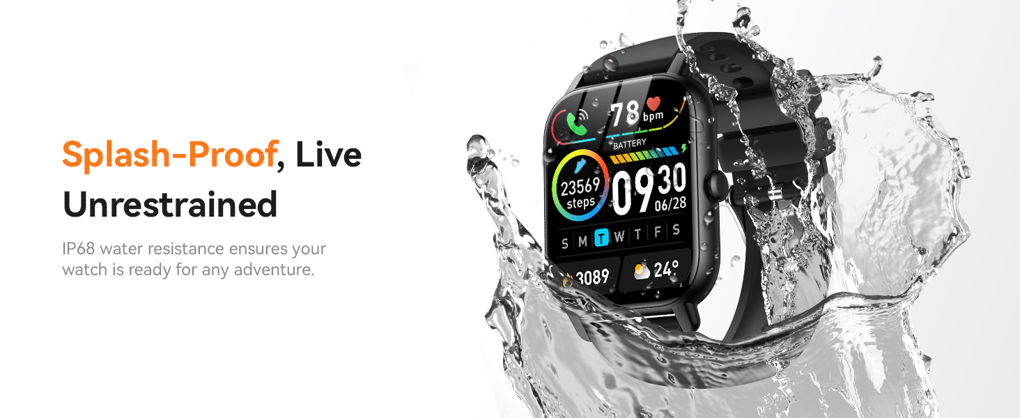 smartwatch with IP68 waterproof
