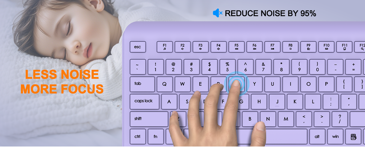 Wireless Keyboard and Mouse Combo Full Size Silent Ergonomic Keyboard Mouse Cordless Mouse Keyboard