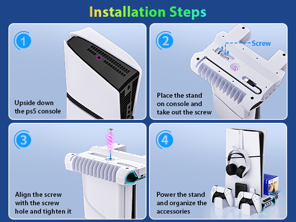 ps5 slim console cooling stand with cooling fan