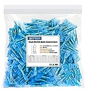 200 Pcs Blue Heat Shrink Butt Connectors, 16-14 AWG Waterproof Electrical Crimp Terminal Splice W...