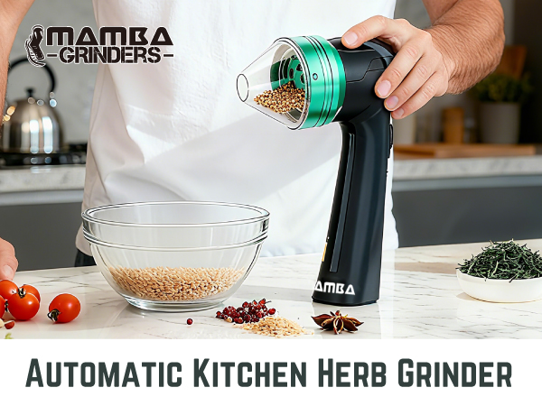Mamba Original Gray USB Electric Herb Grinder. Small Portable Metal Herbal Grinder &amp;amp; Spice Mill