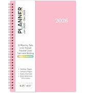 Planner 2026-2026 planner weekly and monthly, Jan. 2026 - Dec. 2026, 6.25" x 8.3", Flexible Cover...