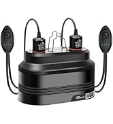 MECESOR Reptile Dual Light Fixture with Dimming Switch and Timer, Deep Dome Reptile Heat Lamp Fix...