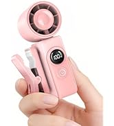 Portable Clip-On Mini Fan, Hands-Free, Turbo Personal Handheld Fans Rechargeable w/ 4 Wind &amp; LED ...