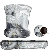 ToLuLu Keyboard Mouse Pad Wrist Rest Set, Gel Ergonomic Mouse Pads Wrist Support for Computer Lap...