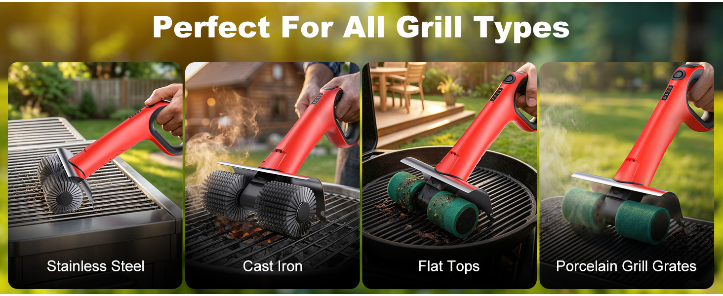 electric grill cleaner for outdoor grill