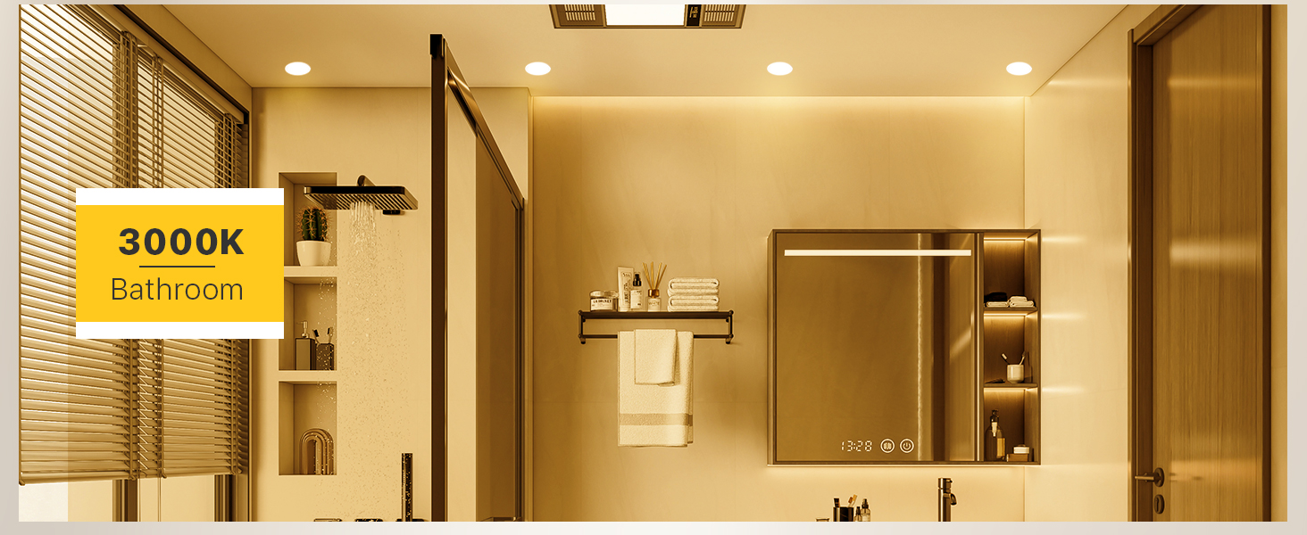 Bathroom recessed lighting 3000K