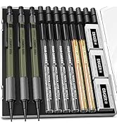 Four Candies 1.3mm Mechanical Pencil Set with 72 Lead Refill, 3PCS Metal Weatherproof Body Heavy ...