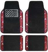 CAR PASS Shining Rhinestones Carpet, Bling Crystal Diamond Sparkly Glitter Car Floor Mat, Anti-Sl...