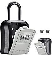 Puroma Key Lock Box, Portable Combination Lockbox Wall-Mounted Key Storage Box for House Keys, Re...