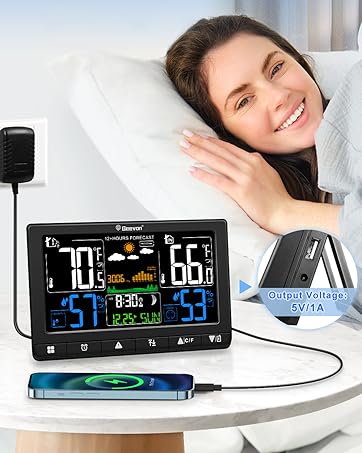 weather clock with USB port