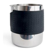 Kaffe Milk Frothing Pitcher (20oz / 600ml) - Stainless Steel, Anti-Burn Silicone Sleeve
