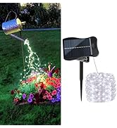 ZNYCYE 1 Pack 8 Modes Solar Waterfall Lights, Solar Fairy Lights Outdoor Waterproof, 10 Strand 20...