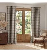 NICETOWN Buffalo Check Curtains 84 inch Length Kitchen Living Room Bedroom Autumn Gingham Plaid W...