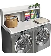 Corbyles 2-Tier Washer Dryer Countertop, 18.5" Raised Height Laundry Countertop with Edge Rails a...