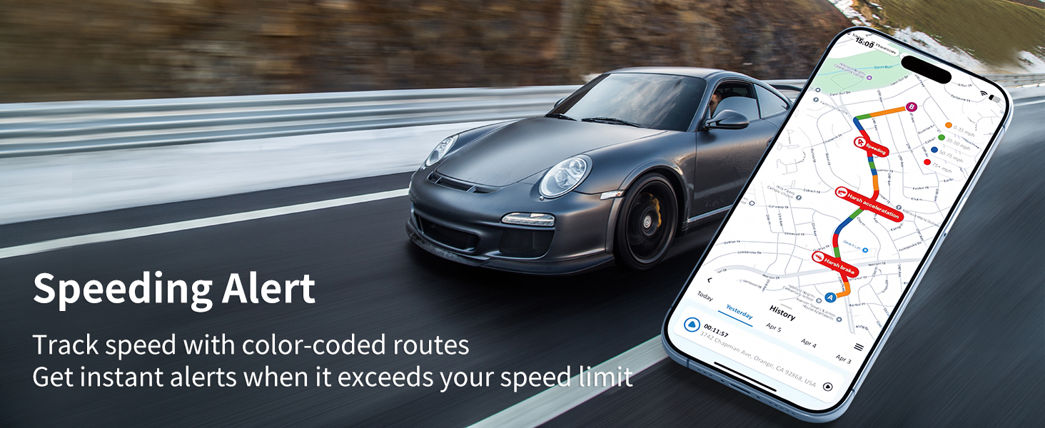 Speed monitor gps tracker obd for car