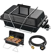 BESTFIRE Portable Propane Gas Grill with New 2-in-1 Valve - Compatible with Large Tank &amp; Small Cy...
