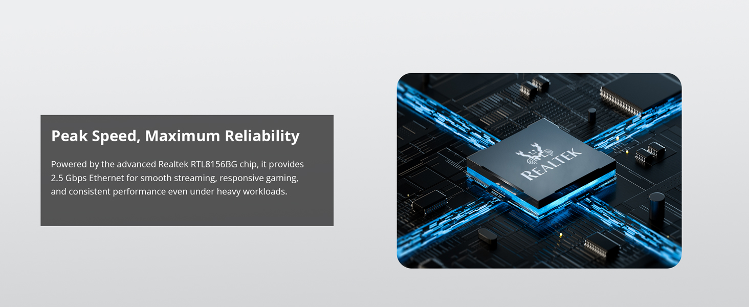 The Adapter&amp;#39;s Realtek RTL8156BG Chip Powers 2.5?Gbps Ethernet for Streaming and Gaming