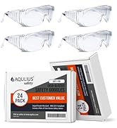 Aqulius Safety Glasses Over Eyeglasses (Anti-Fog &amp; Scratch Resistant) Crystal Clear Eye Protectio...