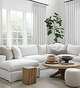 Pinch Pleated Beige White Sheer Curtains 84 Inches Long, Light Filtering Linen Blend Neutral Boho...