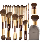 MAANGE 20 PCS Foundation Makeup Brush Set, Double-ended Kabuki Contour Brush for Liquid Powder Co...