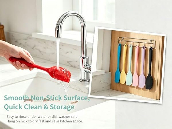 silicone spatula dishwasher safe silicone baking scraper with hanging holes for easy storage