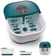 Collapsible Foot Spa Bath Massager with Heat, Bubble and Timer, 95-118? Adjustable Temperature Fa...