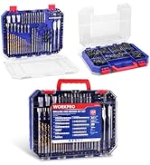 WORKPRO 455-Piece Drill Bit Set and Screwdriver Bit Set, Titanium Twist Drill Bits, Drywall Screw...